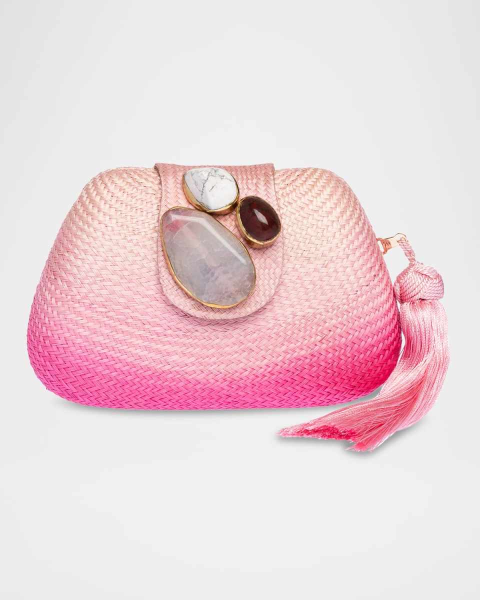 Tamu Stone Tassel Woven Clutch Bag